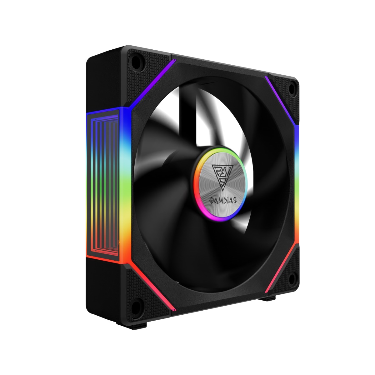 Gamdias 120mm UNI FAN - Reverse Fan Blade (swappable) / Cableless Connection - PC Ventilator met Infinity Mirror aRGB LED verlichting (Addressable) - Daisy Chain Ontwerp - Aeolus P2-1201 afbeelding