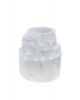 Theelichthouder Seleniet - Wit - Ruw - ca. 650gr - ca. 10cm hoog