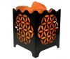 Zoutlamp - Himalaya Zoutstenen - Metalen Korfje - Geometrisch