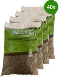 40x 35 ltr / ca. 1 Kuub(m3) - Houtsnippers Gekleurd BRUIN / Decochips - Bodembedekking Tuin 20-40mm - Inclusief verzending
