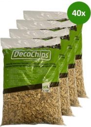 40x 35 ltr / ca. 1 Kuub(m3) - Houtsnippers NATUREL / Decochips - Bodembedekking Tuin 20-40mm - Inclusief verzending