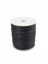 Katoen Waxkoord / Waxed Macramé Koord - ZWART - Klos 91mtr - 1,5mm Dik