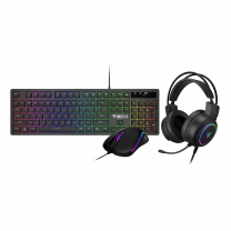 RGB Gaming Toetsenbord, Muis, Headset - Desktop Combo - Keyboard, Mouse, Headset - Gamdias Poseidon E2 3-IN-1 Game Set