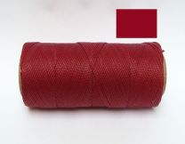 Macrame Koord -  DIEP ROOD  / DEEP RED - Waxed Polyester Cord - Klos 914 cm - 1mm dik