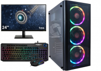 Complete Ryzen 5 Budget 6-Core Game PC Setup met 24" Gaming Monitor, -Toetsenbord en -Muis - 1TB SSD - 16GB RAM - Win11 PRO