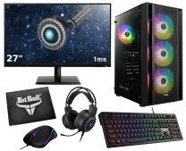 Complete Ryzen 5 Budget 6-Core Game PC Setup Inclusief Gaming Headset, 27" Monitor, Toetsenbord, Muis en Muismat - 1TB SSD - 32GB RAM - W11 Pro