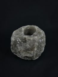 Waxinelichthouder / Theelichthouder Zoutsteen - ZWART - Groot 1-1,5kg 10x8cm