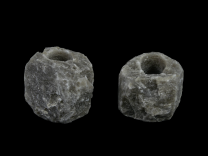 2x Waxinelichthouder / Theelichthouder Zoutsteen Himalaya - ZWART - Groot 1-1,5kg 10x8cm