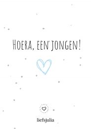 Wenskaart - Hoera een Jongen