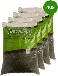 40x 35 ltr / ca. 1 Kuub(m3) - Houtsnippers Gekleurd ZWART - Antraciet / Decochips - Bodembedekking Tuin 20-40mm - Inclusief verzending