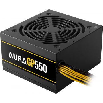 PC ATX Voeding Intern 550 Watt – 550W PSU Computer Power Supply Sleeved Cables - 2x 6+2 PIN aansluiting voor videokaart - ATX12V v2.4 Compatible - Gamdias Aura GP550