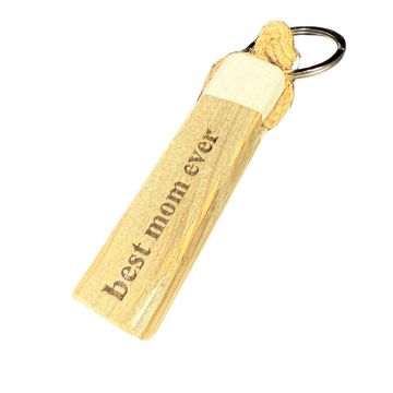 Stoere houten sleutelhanger Best Mom Ever van duurzaam dukdalf hout