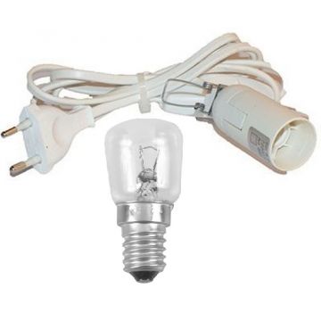 E14 Fitting+Kabel+LED Lampje - Energie Zuinig - Extra lange levensduur (o.a. voor Zoutlamp)