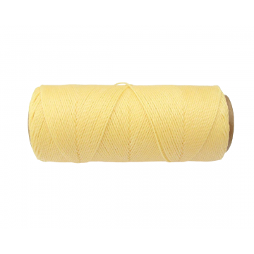 Macramé Koord - LICHT GEEL / LIGHT YELLOW - #01 - Waxed Polyester Cord - Klos ca. 173mtr - 1mm Dik