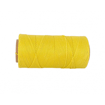 Macramé Koord - FEL GEEL / BRIGHT YELLOW - #37 - Waxed Polyester Cord - Klos ca. 173mtr - 1mm Dik
