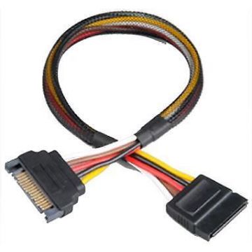 Akasa Sata Power Cable Extension / 30cm Verleng kabel | AK-CBPW04-30 Zwart