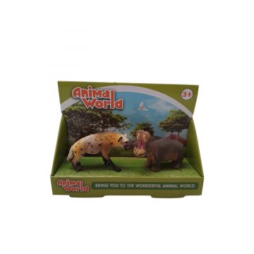 Hyena Nijlpaard Speelset 2Stuks Animal World