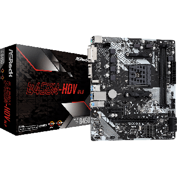 ASRock B450M-HDV R4.0 - Moederbord - Micro ATX - AMD B450 - Socket AM4