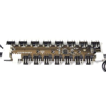 BitBull PWM & ARGB 8x Fan Hub Intern PC - aRGB Moederbord Connector 3Pin - PWM Moederbord Connector - Controller tot 8 Ventilatoren voor Computer Behuizing