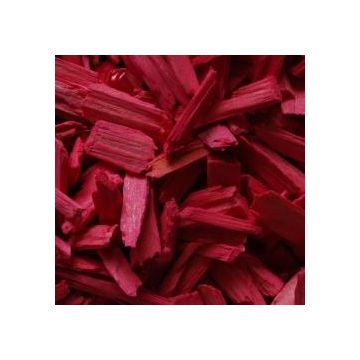 Houtsnippers Gekleurd Klein / Decochips 10-20mm - BORDEAUX ROOD - Bodembedekking Bloempotten en Plantenbakken - Zak 5 ltr