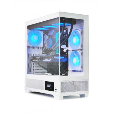 Gamdias Atlas M1 Aquarium Gaming Case Wit met Temperatuur Display - Game PC / Computer Behuizing - aRGB / RGB LED Verlichting - WHITE