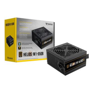 PC ATX Voeding Intern 650 Watt – PSU Computer Power Supply Sleeved Cables - ATX12V v2.4 Compatible - Gamdias Helios M1-650 BRONZE