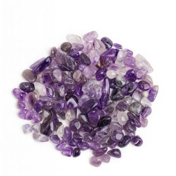 Gepolijste amethist clusters 8-12 mm in zakje van 100 gram, paarse kristallen voor meditatie en decoratie
