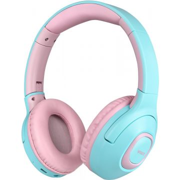 WiseQ Koptelefoon / Headset voor kinderen Draadloos / Wireless - Unbreakable Pink + Mint