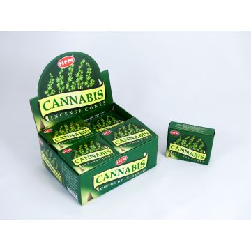 HEM Wierook Kegels / Cones - Cannabis - Voordeelbox (12 Pakjes / 120 Kegels)