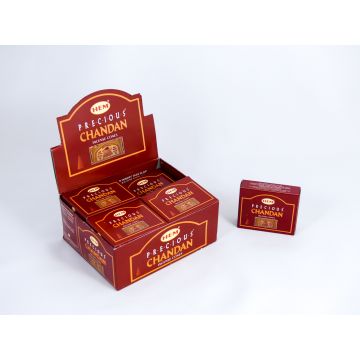 HEM Wierook Kegels / Cones -  Indiase Sandelhout / Chandan (Precious) - Voordeelbox (12 Pakjes / 120 Kegels)