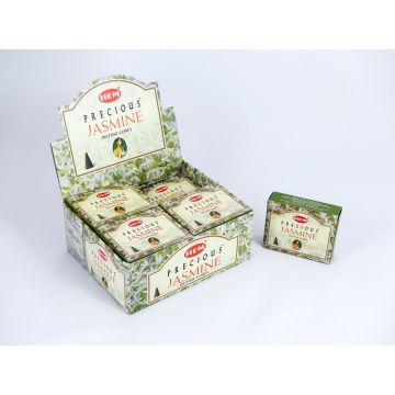 HEM Wierook Kegels / Cones - Jasmijn / Jasmine (Precious) - Voordeelbox (12 Pakjes / 120 Kegels)