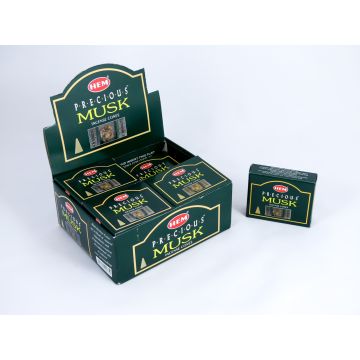 HEM Wierook Kegels / Cones - Musk (Precious) - Voordeelbox (12 Pakjes / 120 Kegels)