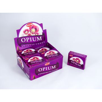 HEM Wierook Kegels / Cones - Opium - Voordeelbox (12 Pakjes / 120 Kegels)