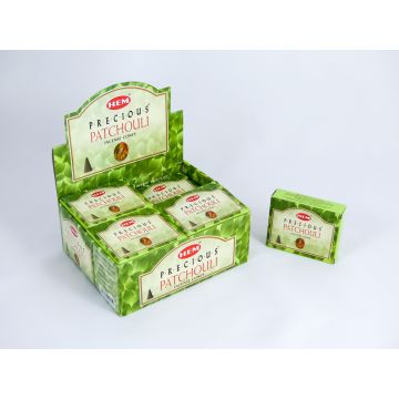 HEM Wierook Kegels / Cones - Patchoeli / Patchouli (Precious) - Voordeelbox (12 Pakjes / 120 Kegels)