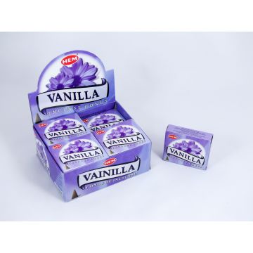 HEM Wierook Kegels / Cones - Vanille / Vanilla - Voordeelbox (12 Pakjes / 120 Kegels)