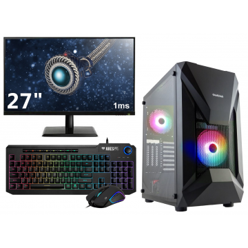 i5 6-Core|RTX 4060 Gaming PC Desktop Compleet - 27" 1ms Gaming Monitor, - Mechanical Keyboard (Blue Switches) en -Muis - i5 11400 - 32GB RAM - 1TB M2 SSD - Windows 11 Pro - Athena E1 Elite