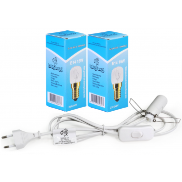 E14 Fitting+Kabel+Lampje (o.a. voor Zoutlamp) - Inc Aan/Uit Schakelaar