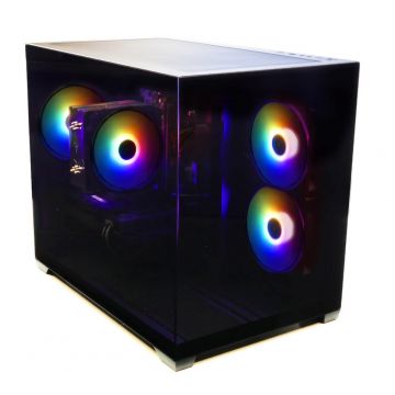 Gamdias Aura GC10M RGB Aquarium Gaming Case - mATX Game PC / Computer Behuizing - aRGB LED Verlichting - Inclusief 3 aRGB Fans
