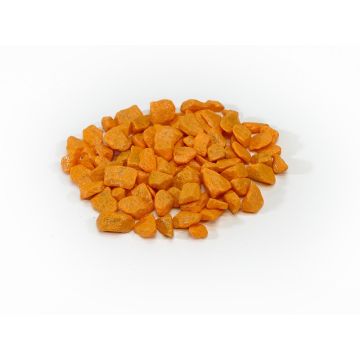 Oranje granulaat steentjes 9-13 mm als bodembedekking voor bloempotten en tuindecoratie