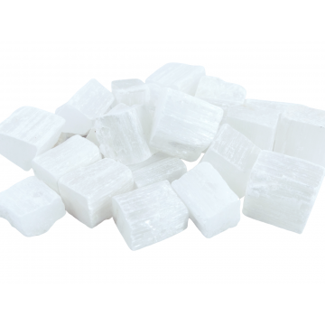 Witte Seleniet Stukjes (1,5 - 5cm) - Gezaagd - Voordeelzak van 1kg