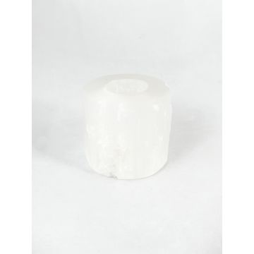 Theelichthouder Seleniet Rond - B-kwaliteit - ca. 850gr - 8x8cm
