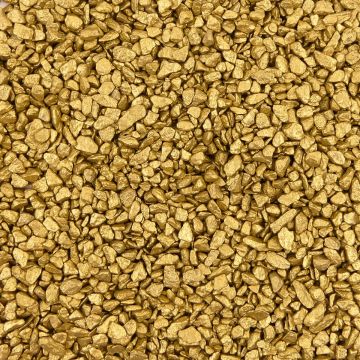 Gekleurde Steentjes 2-3mm - Granulaat - GOUD - Bodembedekking voor Bloempotten en Plantenbakken - 1KG