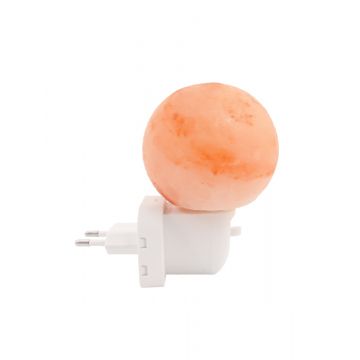 Zoutlamp BOL - Nachtlampje met Aan / Uit Schakelaar en Ledlampje - Kinderkamer - Hal - Slaapkamer - Himalayazout - Energie zuinig!
