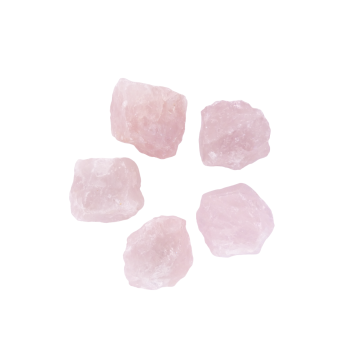 Rozekwarts - 5 Ruwe Stenen á 3,5 - 5,5cm per Stuk - Zakje á ca. 280-300gr - Ruw - A-Kwaliteit 