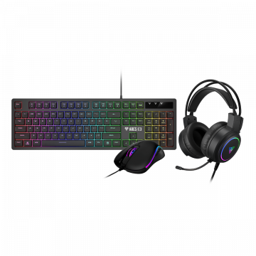 RGB Gaming Toetsenbord, Muis, Headset - Desktop Combo - Keyboard, Mouse, Headset - Gamdias Poseidon E2 3-IN-1 Game Set