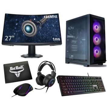 Complete 144Hz GTX 1660 SUPER Gaming PC Setup - 27" Curved Gaming Monitor, -Toetsenbord en -Muis - i5 11400 - 16GB RAM - 1TB M2.0 SSD