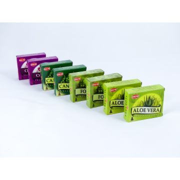 HEM Wierook Set - Kegels / Cones - Opium - Cannabis - Aloë Vera - Bos / Opium - Cannabis - Aloe Vera - Forest