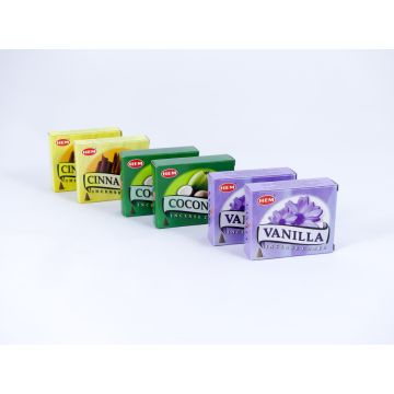 HEM Wierook Set - Kegels / Cones - Vanilla - Coconut - Cinnamon