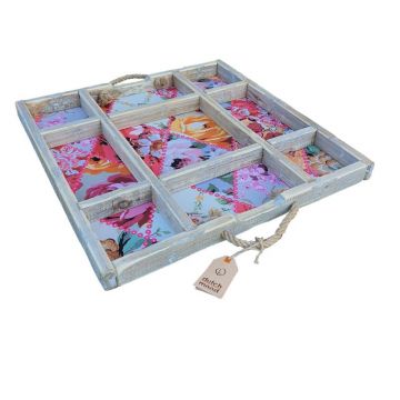 Tray Susan pk Flow 55 met handvatten van touw. 55 x 55 x 5 cm | Dutch Mood