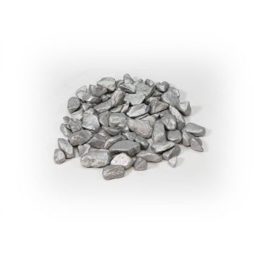 Zilverkleurige granulaat steentjes 9-13 mm als bodembedekking voor bloempotten en tuindecoratie